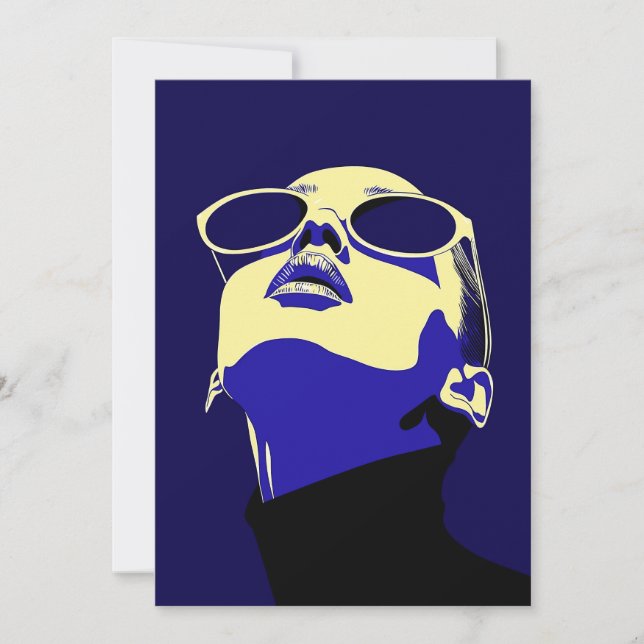 Bold Pop Art Woman with Sunglasses Invitation (Front)