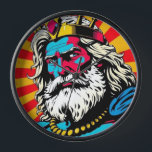 Bold Pop Art Zeus – Colorful Greek God Illustratio Clock<br><div class="desc">Bring the thunder with this striking pop art portrait of Zeus,  the mighty king of the Greek gods! Blending classical mythology with vibrant pop art style,  this bold design is perfect for lovers of ancient legends,  modern art,  and eye-catching color.</div>