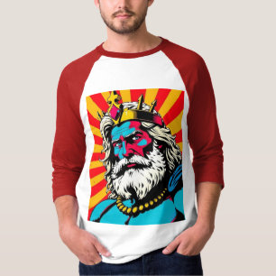Bold Pop Art Zeus – Colorful Greek God Illustratio T-Shirt