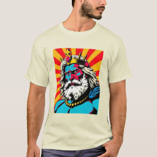 Bold Pop Art Zeus – Colorful Greek God Illustratio T-Shirt