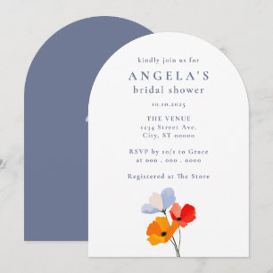 Bold Poppy Floral Bridal Shower Invitation
