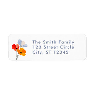 Bold Poppy Floral Return Address Label