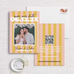 Bold Preppy Pink & Yellow Italian Riviera-Inspired Save The Date