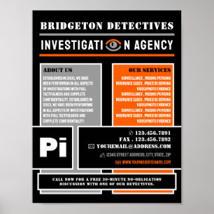 Bold Private Eye, Private Detective Investigator Poster