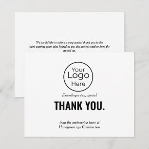 Bold Professional Handyman Services Thank You Card
