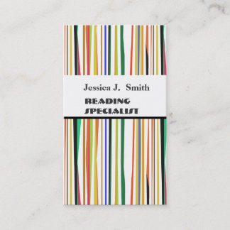 BOLD Professional  Modern Striped Pattern Colourfu Business Card