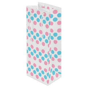 Bold Proud Transgender Pride Flag Colours Polkadot Wine Gift Bag
