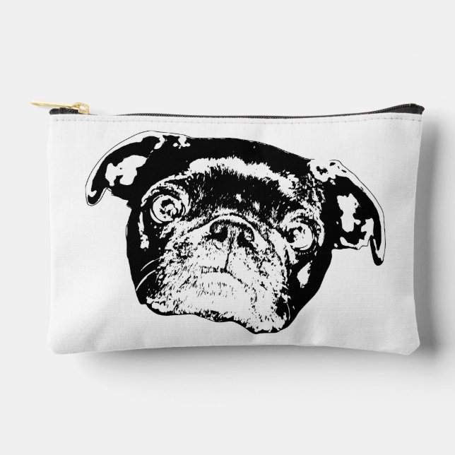 Bold Pug Beauty Zip Accessory Pouch (Front)