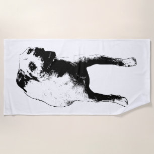 Bold Pup By The Water Beach Towel