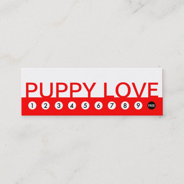 bold PUPPY LOVE customer loyalty Card (Front)