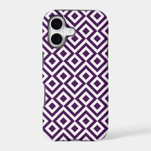 Bold Purple and White Geometric Meander