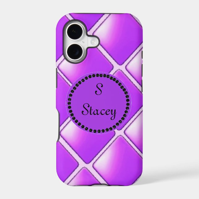Bold Purple Diamond With Monogram (Back)