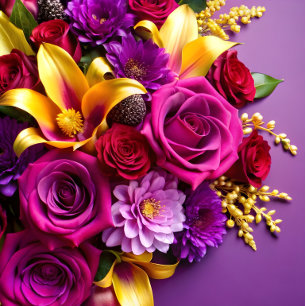 Bold Purple Floral Wrapping Paper
