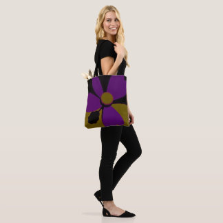 Bold Purple Flower Abstract Art Tote Bag | Modern 