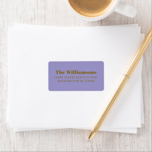 Bold Purple Gold Typography Custom Return Address Label