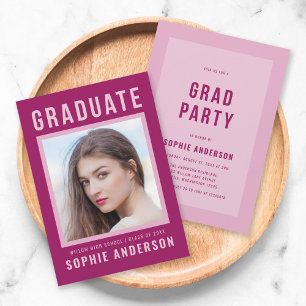 Bold Purple Graduate Announcement and Grad Party