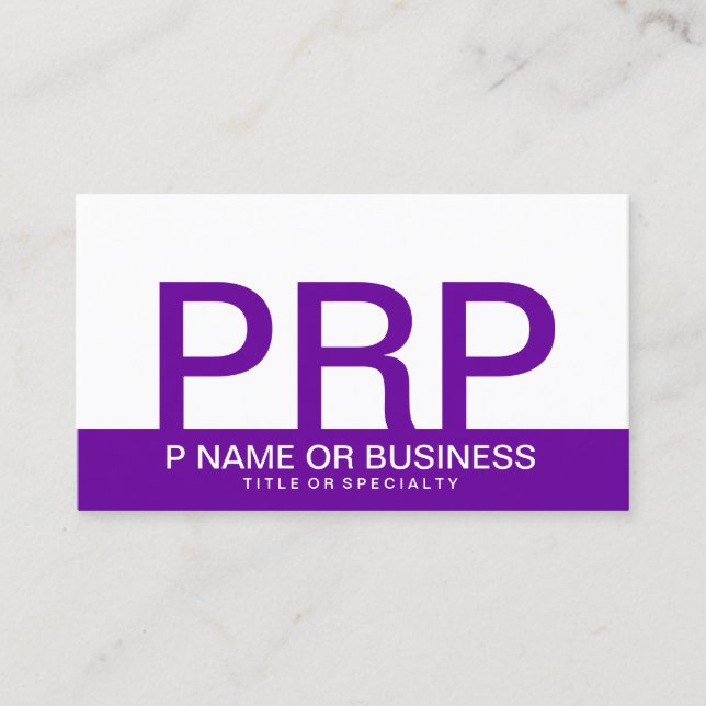 bold PURPLE monograms Business Card (Front)