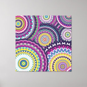 Bold Purple Mutli-Mandalas Canvas Print
