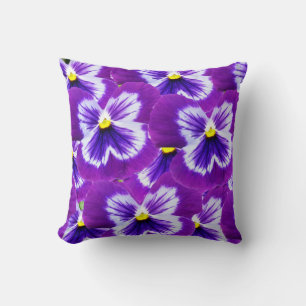 Bold Purple Pansies, Cushion