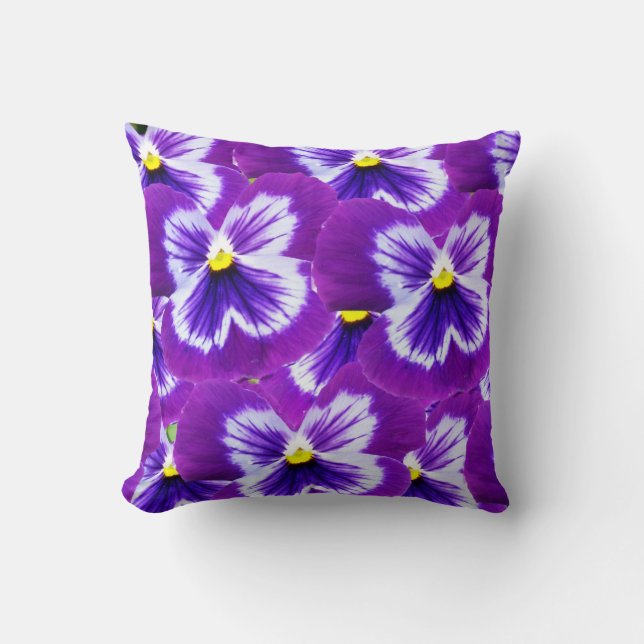 Bold Purple Pansies, Cushion (Front)