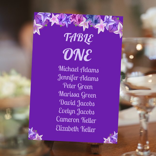 Bold Purple Petunia Table Number (Creator Uploaded)