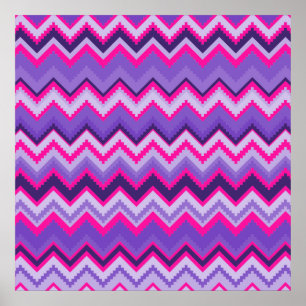 Bold Purple Pink Tribal Chevron Purple Girly Gifts Poster