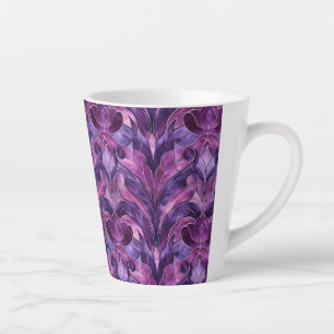 Bold Purple Tones Art Deco  Small Ceramic Latte Latte Mug