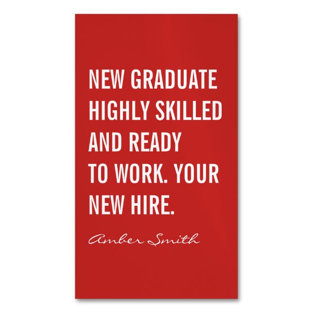 Bold Quote Magnetic Business Card (Front Vertical)