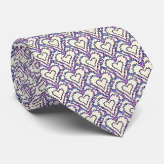 Bold Rainbow Abstract Heart Pattern Tie