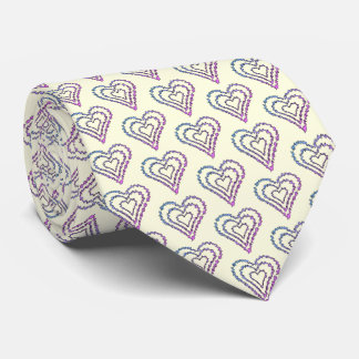 Bold Rainbow Abstract Heart Pattern Tie