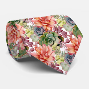 Bold Rainbow Colourful Cowboy Succulents Tie