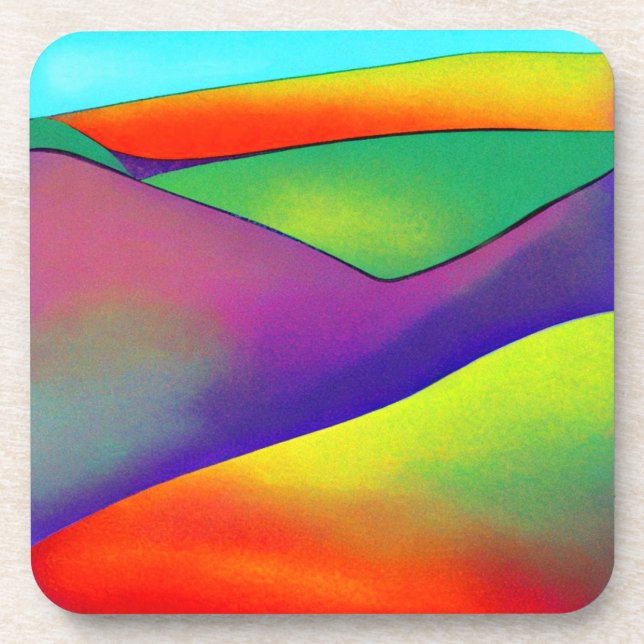 Bold Rainbow Hills Coaster (Front)