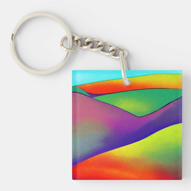 Bold Rainbow Hills Key Ring (Front)