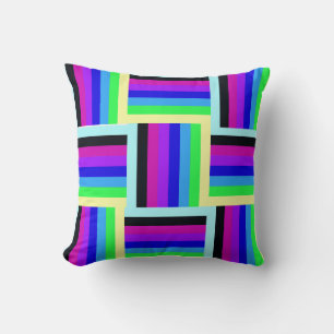 Bold Rainbow Stripes 16 x 16 Round Cushion