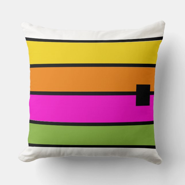 Bold Rainbow Stripes Cushion (Front)