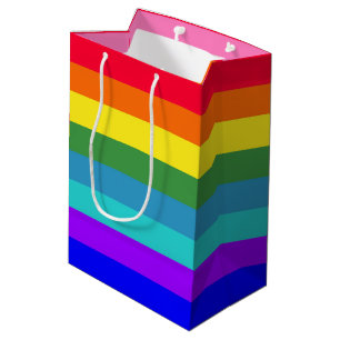 Bold Rainbow Stripes gift bag
