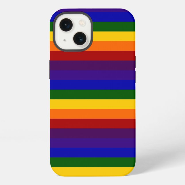 Bold Rainbow Stripes iPhone Case (Back)