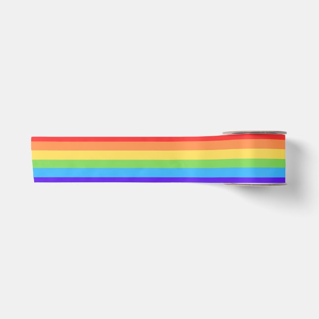 Bold Rainbow Stripes Satin Ribbon (Front)