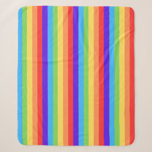Bold Rainbow Stripes Sherpa Blanket
