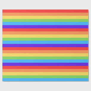 Bold Rainbow Stripes Wrapping Paper