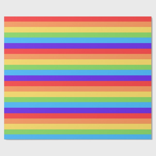 Bold Rainbow Stripes Wrapping Paper (Flat)