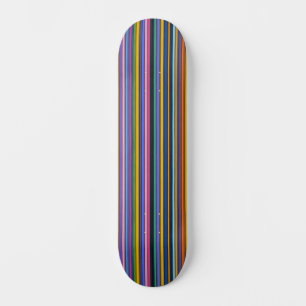 Bold Rainbow Vertical Stripes Skateboard