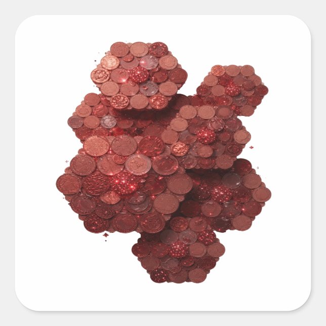 Bold Red Abstract Sticker Art (Front)