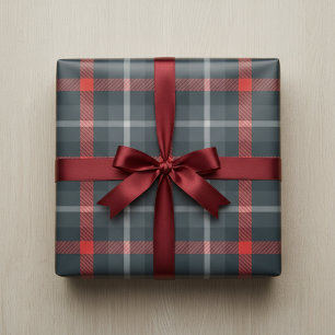 Bold Red and Black Tartan Wrapping Paper
