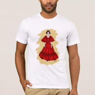 Bold Red and Blue in a Dreamlike Croqui Design T-Shirt