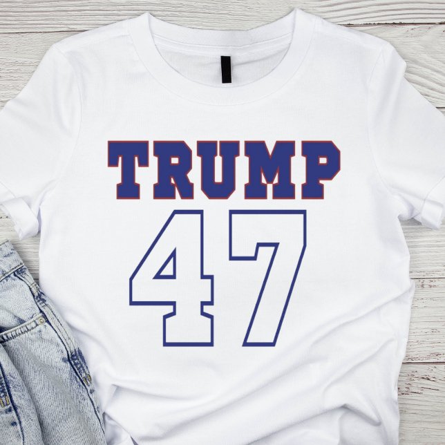 Bold Red and Blue Trump 47 T-Shirt (Creator Uploaded)
