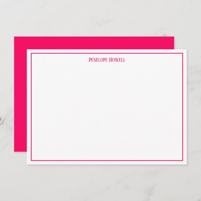 Bold Red and White Personalised Note Card (Front/Back)