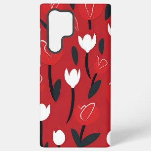 Bold Red and White Tulip Spring Floral Samsung Galaxy Case