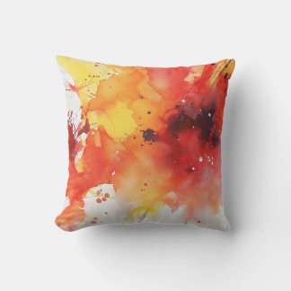 Bold Red and Yellow Splash Pillow