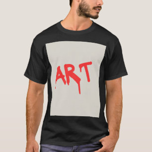 Bold Red ART Dripping Paint Typography Design T-Shirt
